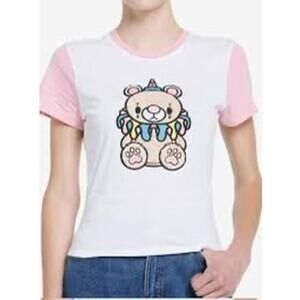 Sweet Society Clown Bear Pink Raglan Girls T-Shirt